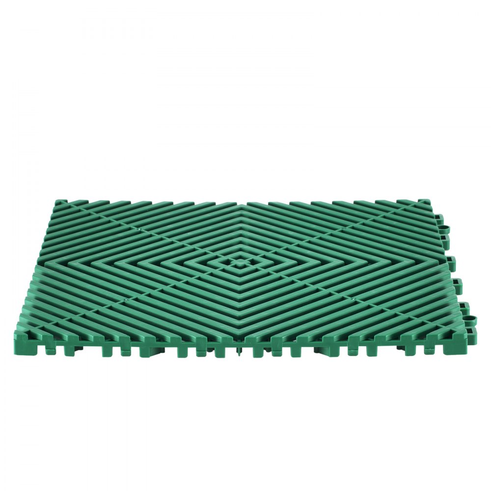 VEVOR ineinandergreifende Drainagematte Duschmatte 31 x 31 cm modulares ineinandergreifende Bodenmatten, 50 Stk. Spleiß-Drainagematten, rutschfeste Drainage-Bodenfliesen, für Garage Garten Grün