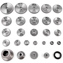 VEVOR Metall Austausch Getriebe, 27 Stk. Ein Set Drehmaschine Metall Austausch Getriebe, CJ0618 Mikro Drehmaschinen Getriebe, Rechte Hand Stirnrad Zahnrad Kit, mit 2 zusätzlichen Riemen Drehbank