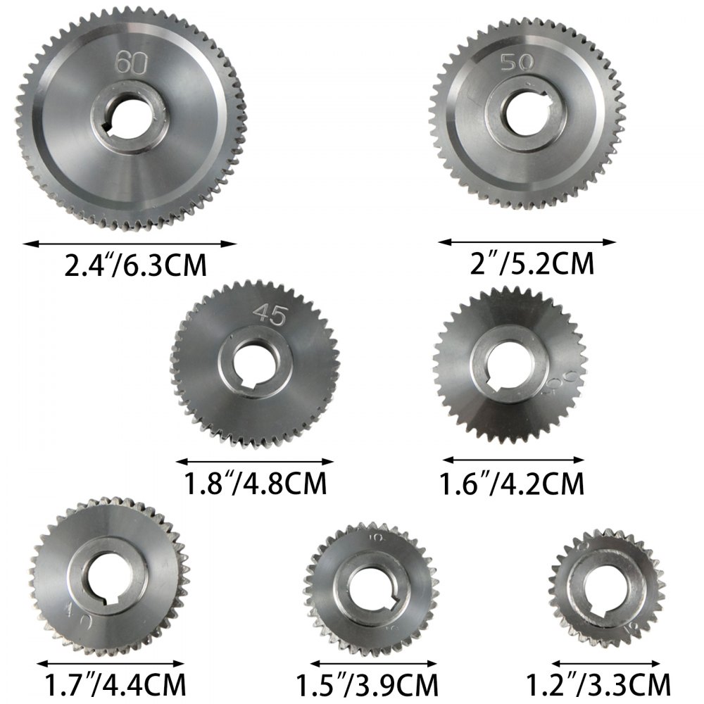 9-teiliges Metal Change Gear Set Für Die 7 X 14 Real Bull Mini-lathe Cj18a