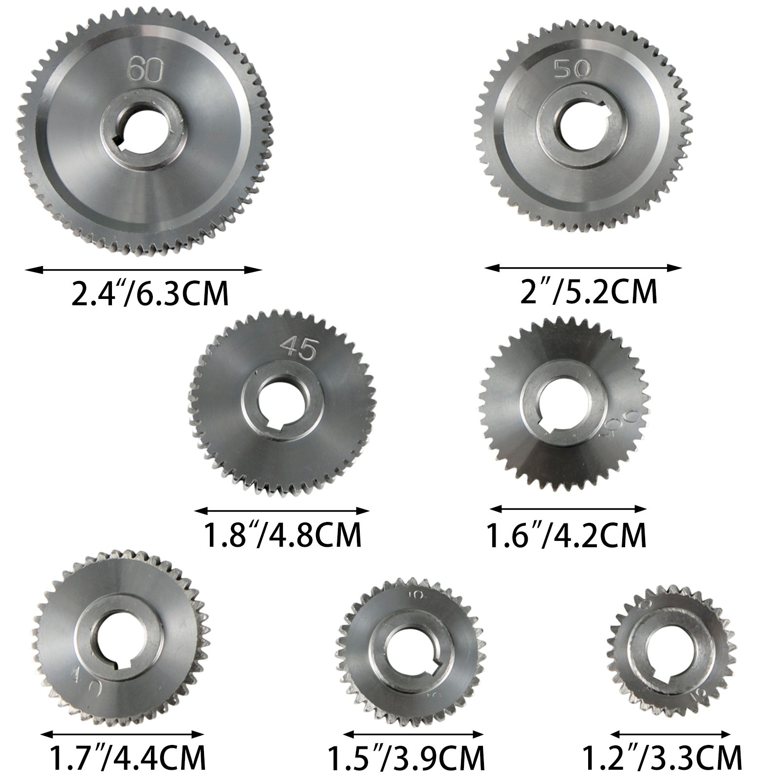 9-teiliges Metal Change Gear Set Für Die 7 X 14 Real Bull Mini-lathe Cj18a