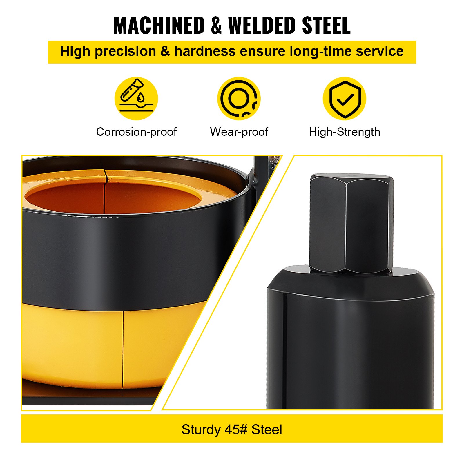 VEVOR Ritzellager-Abzieher Lagerabzieher 11,3 cm + 11,3 cm + 13,2 cm Set, für Dana 30, 40, 60, 70 und Ford 10,25 Zoll