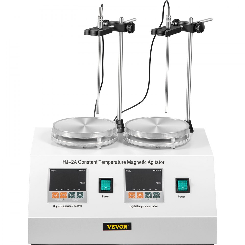 2 Köpfe Magnetrührer HJ-2A Rührstab Thermostat Dual Control Konstante