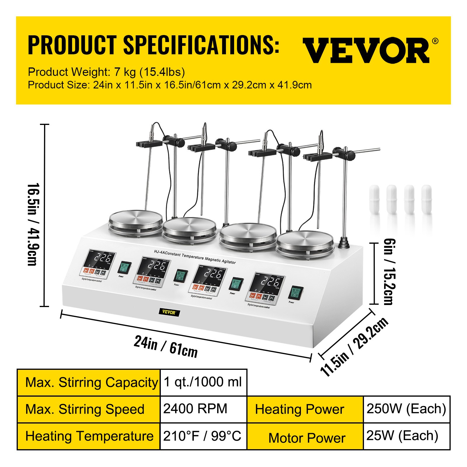 4 Units Head Magnetrührer Kochplattenmischer Multi Unit Thermostatic Efficient