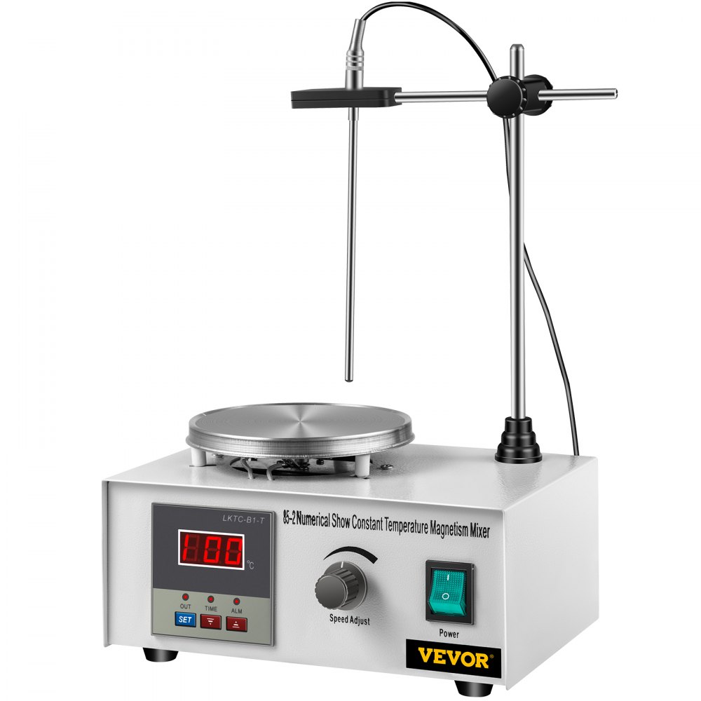 VEVOR 85-2 Magnetrührer Mit Heizplatte, 2000RPM Magnetic Stirrer Mixer Hot Plate, 1000ML Digital Magnetrührer Magnetmischer 200W Digital Display Magnetic Stirrer Mixer