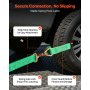 VEVOR Radspanngurt Befestigungsgurt (50,8 x 2438,4 mm) mit Federhaken & 4540 kg Zugfestigkeit & 1512 kg Tragfähigkeit, Motorrad-Spannsystem Radsicherungsgurt Reifengurt für SUVs Anhänger Grün