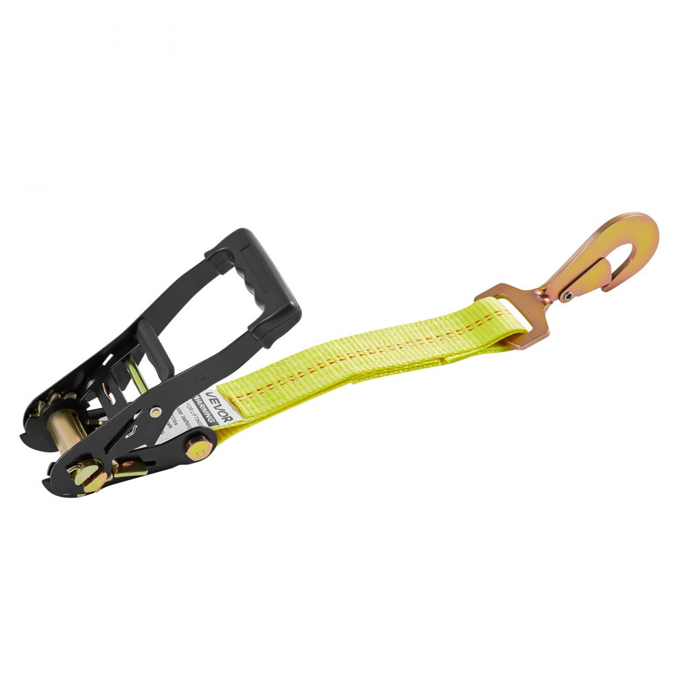 VEVOR Radspanngurt Befestigungsgurt (50,8 x 2438,4 mm) mit Federhaken & 4540 kg Zugfestigkeit & 1512 kg Tragfähigkeit, Motorrad-Spannsystem Radsicherungsgurt Reifengurt für SUVs Anhänger Gelb