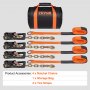 VEVOR Unterlegkeil-Spanngurt-Set, 5,08 x 243,84 cm Spanngurte Autotransport, 4-teiliges Anhänger-Spannsystem 2660 kg Arbeitskapazität, ATVs, UTVs, Anhänger, Unterlegkeil und Spanngurt-Zubehör Orange
