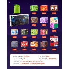 VEVOR Magnetische Bausteine, 100-teiliges Dark Castle-Set, Magnetblöcke, STEM Montessori-Spielzeug als Weihnachts- & Geburtstagsgeschenk, Konstruktions-Stapelspielzeug, ab 3 Jahren