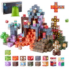 VEVOR Magnetische Bausteine, 100-teiliges Dark Castle-Set, Magnetblöcke, STEM Montessori-Spielzeug als Weihnachts- & Geburtstagsgeschenk, Konstruktions-Stapelspielzeug, ab 3 Jahren