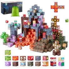 VEVOR Magnetische Bausteine, 150-teiliges Dark Castle-Set, Magnetblöcke, STEM Montessori-Spielzeug als Weihnachts- & Geburtstagsgeschenk, Konstruktions-Stapelspielzeug, ab 3 Jahren