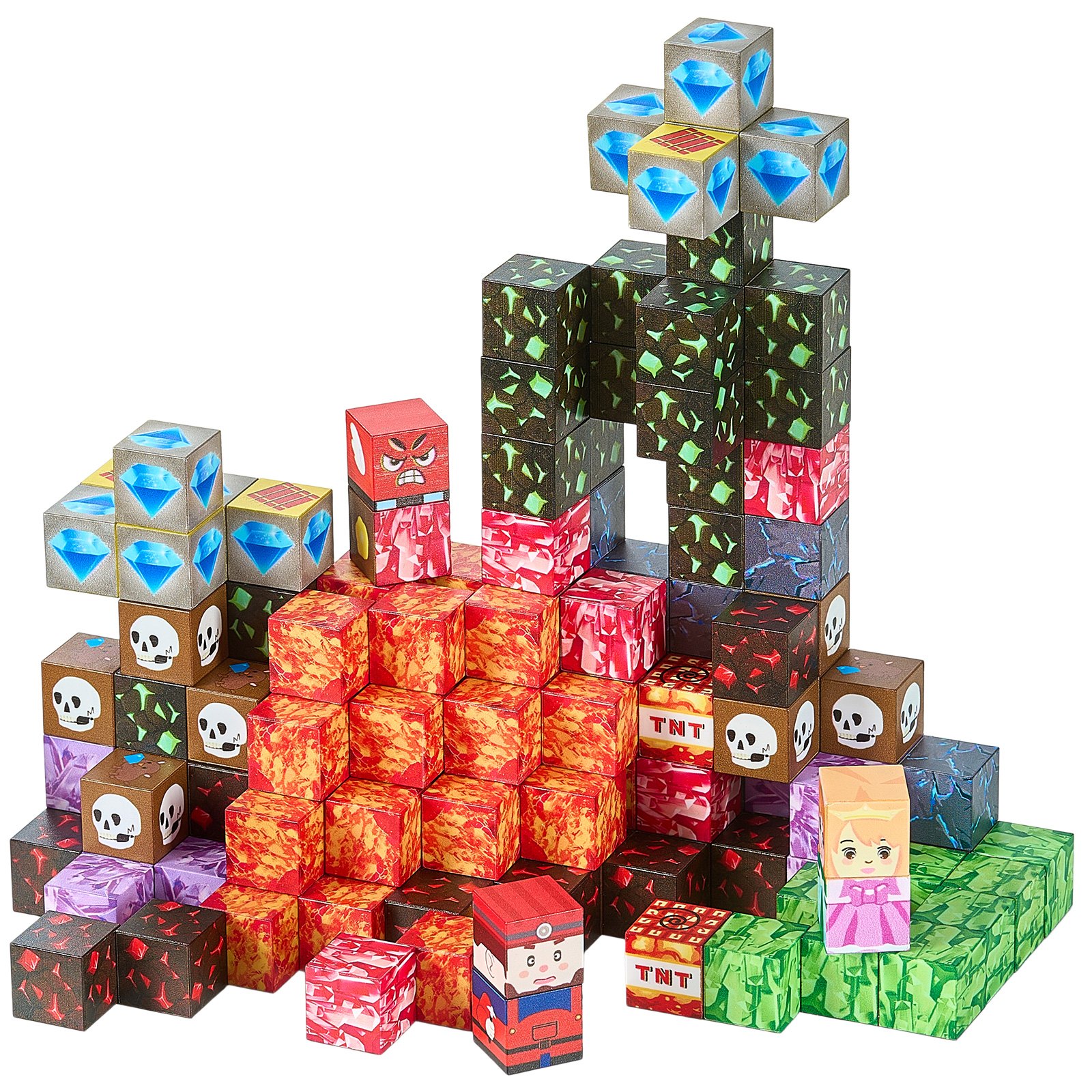 VEVOR Magnetische Bausteine, 150-teiliges Dark Castle-Set, Magnetblöcke, STEM Montessori-Spielzeug als Weihnachts- & Geburtstagsgeschenk, Konstruktions-Stapelspielzeug, ab 3 Jahren