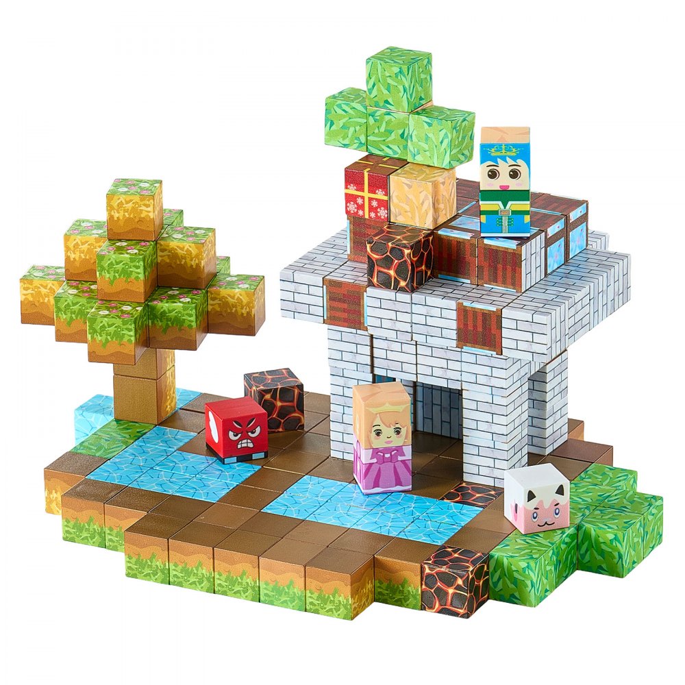 VEVOR Magnetische Bausteine, 150-teiliges Waldburg-Set, Magnetblöcke, STEM Montessori-Sensorikspielzeug als Weihnachts- & Geburtstagsgeschenk, Konstruktions-Stapelspielzeug, ab 3 Jahren