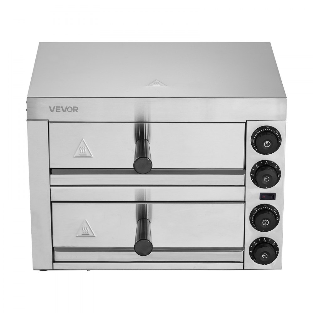 VEVOR Electric Pizza Oven for Worktops, 12 Inch, 1700 W, with Temperature Control and 0-60 Minute Timer, Even Baking Technology and Easy-to-Clean Crumb Tray, Ideal for Commercial and Home Kitchens