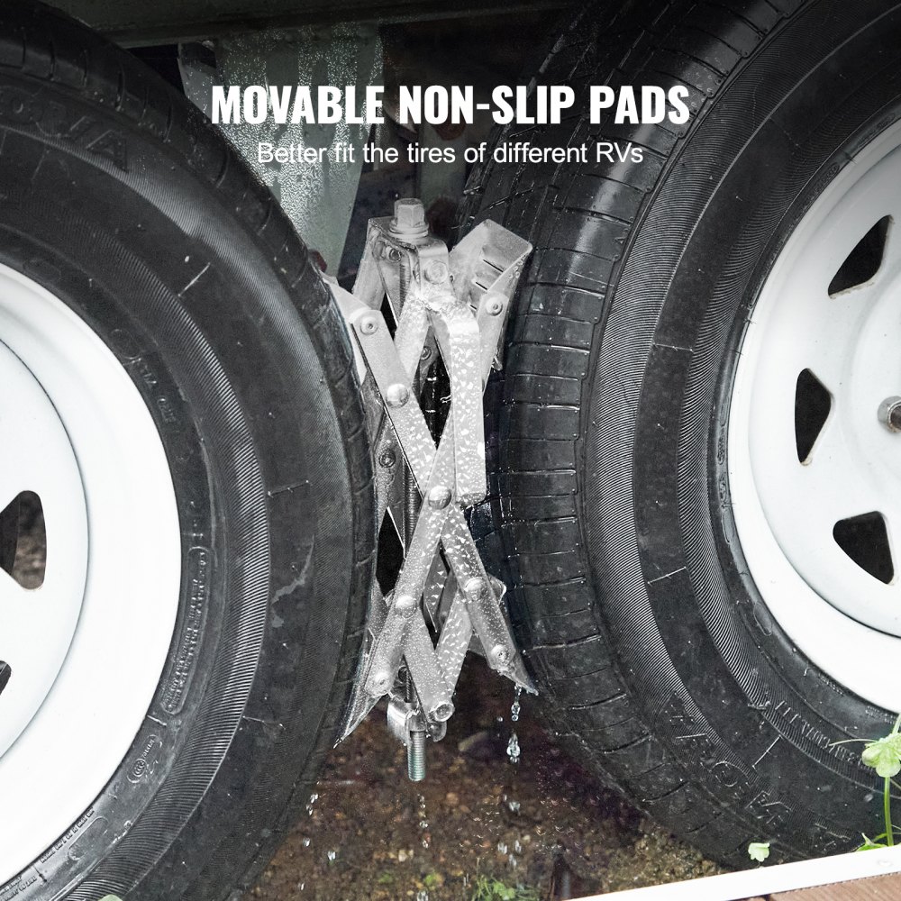 VEVOR Unterlegkeil für Wohnmobile, X-förmiger Unterlegkeil zur Stabilisierung von Wohnmobilen, für Reifenbreiten von 3,8 bis 25,4 cm, 2 Stk. Unterlegkeile mit Ratschenschlüssel und Aufbewahrungstasche