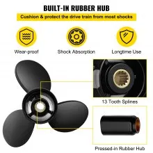 VEVOR Außenbordpropeller, Ersetzt OEM 765183, 3 Blätter  33,7 x 43,2 cm Pitch Aluminium-Bootspropeller, Kompatibel mit 40–140 PS 2-Takt-Evinrude-Außenbordmotor, mit 13 Zahnverzahnungen, Rechts