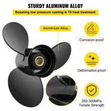 VEVOR Außenbordpropeller, Ersetzt OEM 765183, 3 Blätter  33,7 x 43,2 cm Pitch Aluminium-Bootspropeller, Kompatibel mit 40–140 PS 2-Takt-Evinrude-Außenbordmotor, mit 13 Zahnverzahnungen, Rechts