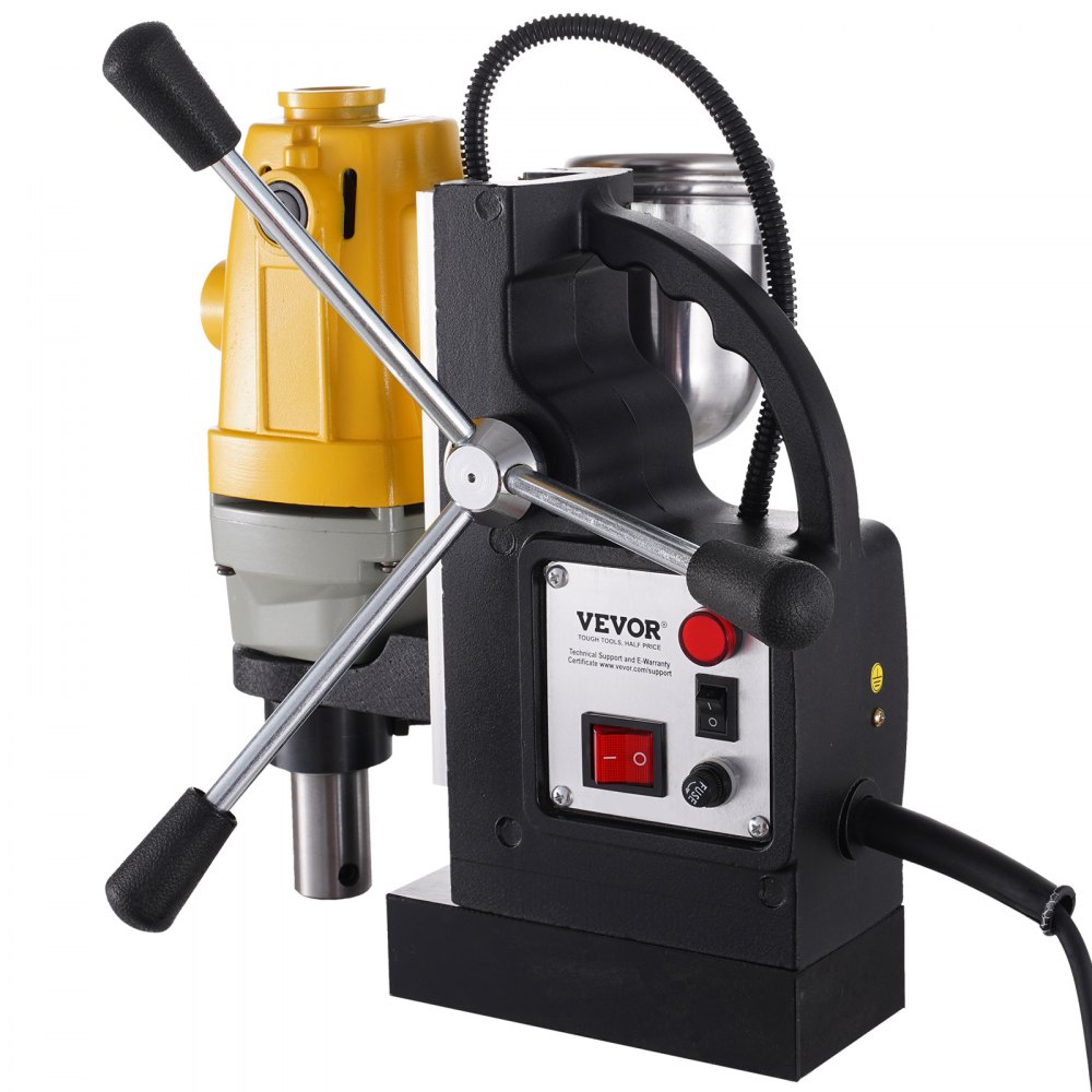 VEVOR 1100 W Magnetbohrmaschine mit 40mm Bohrdurchmesser MD40 Magnetbohrmaschine 12000 N Magnetkraft Magnetbohrsystem 670 U/min mit 6-teiligem HSS-Ringschneider-Set