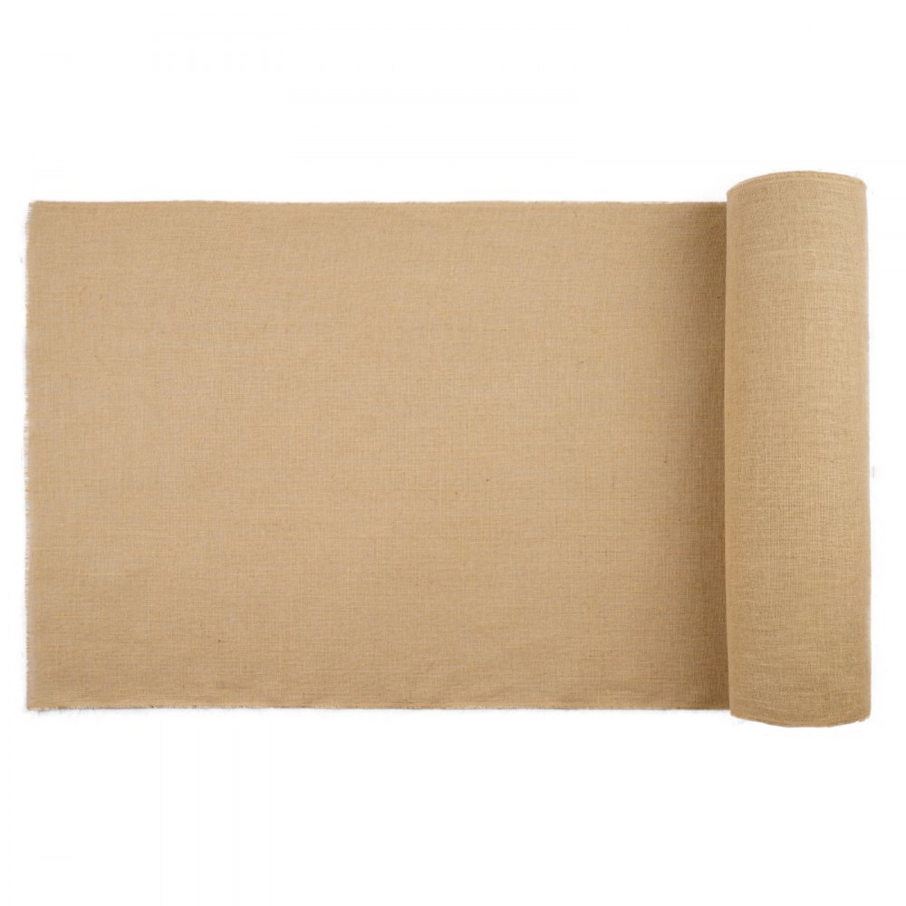 VEVOR Jute Stoff, Sackleinen-Stoffrolle, 50x50 hochdichte breite natürliche Sackleinen-Stoffrollen, 1016mmx9,1m, für Dekoration, Handwerk, Hochzeit, Gartenarbeit, Pflanzen- & Baumwinterabdeckung