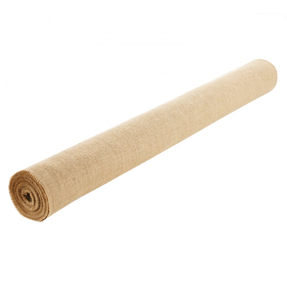 VEVOR Jute Stoff, Sackleinen-Stoffrolle, 50x50 hochdichte breite natürliche Sackleinen-Stoffrollen, 1016mmx9,1m, für Dekoration, Handwerk, Hochzeit, Gartenarbeit, Pflanzen- & Baumwinterabdeckung