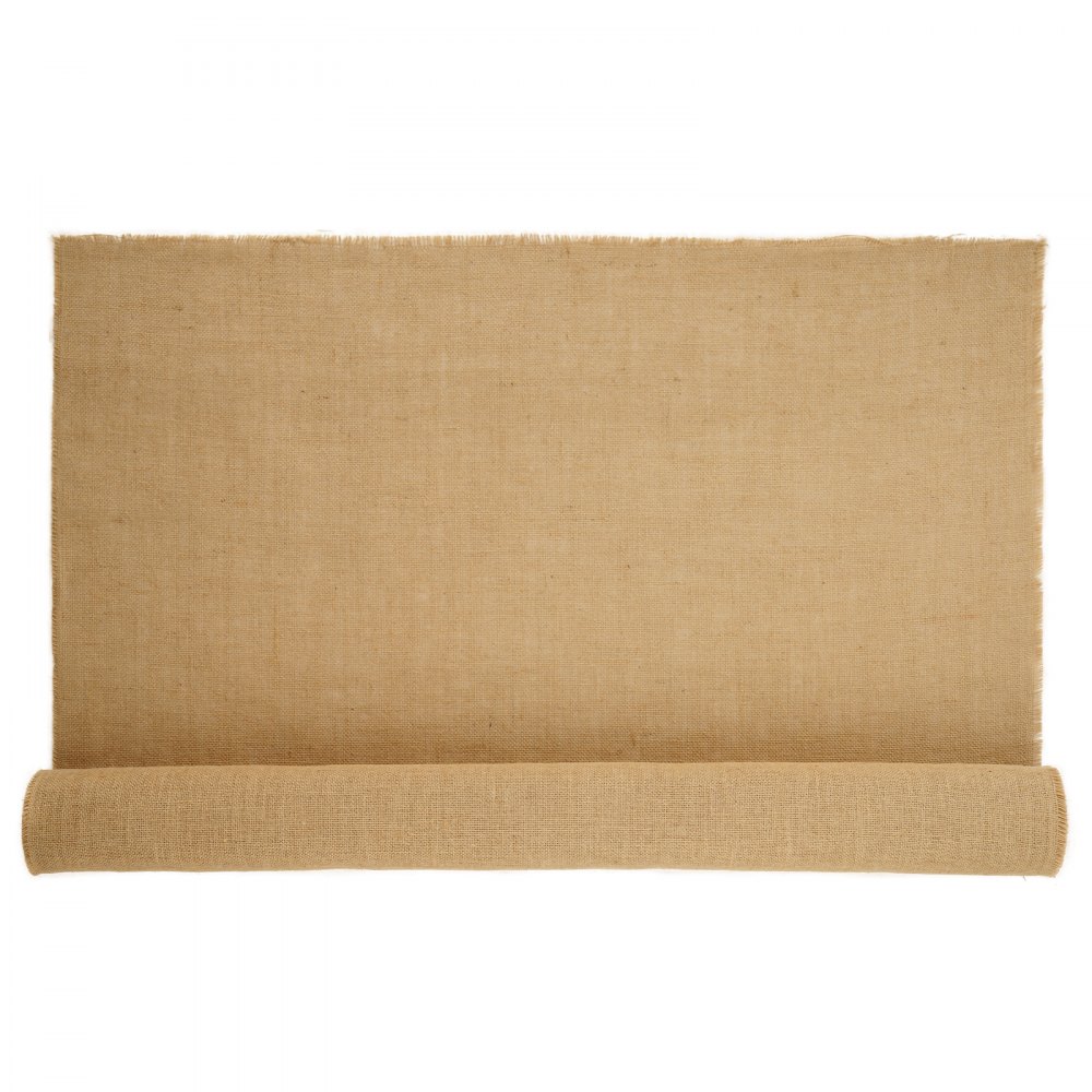 VEVOR Jute Stoff, Sackleinen-Stoffrolle, 50x50 hochdichte breite natürliche Sackleinen-Stoffrollen, 1016mmx9,1m, für Dekoration, Handwerk, Hochzeit, Gartenarbeit, Pflanzen- & Baumwinterabdeckung