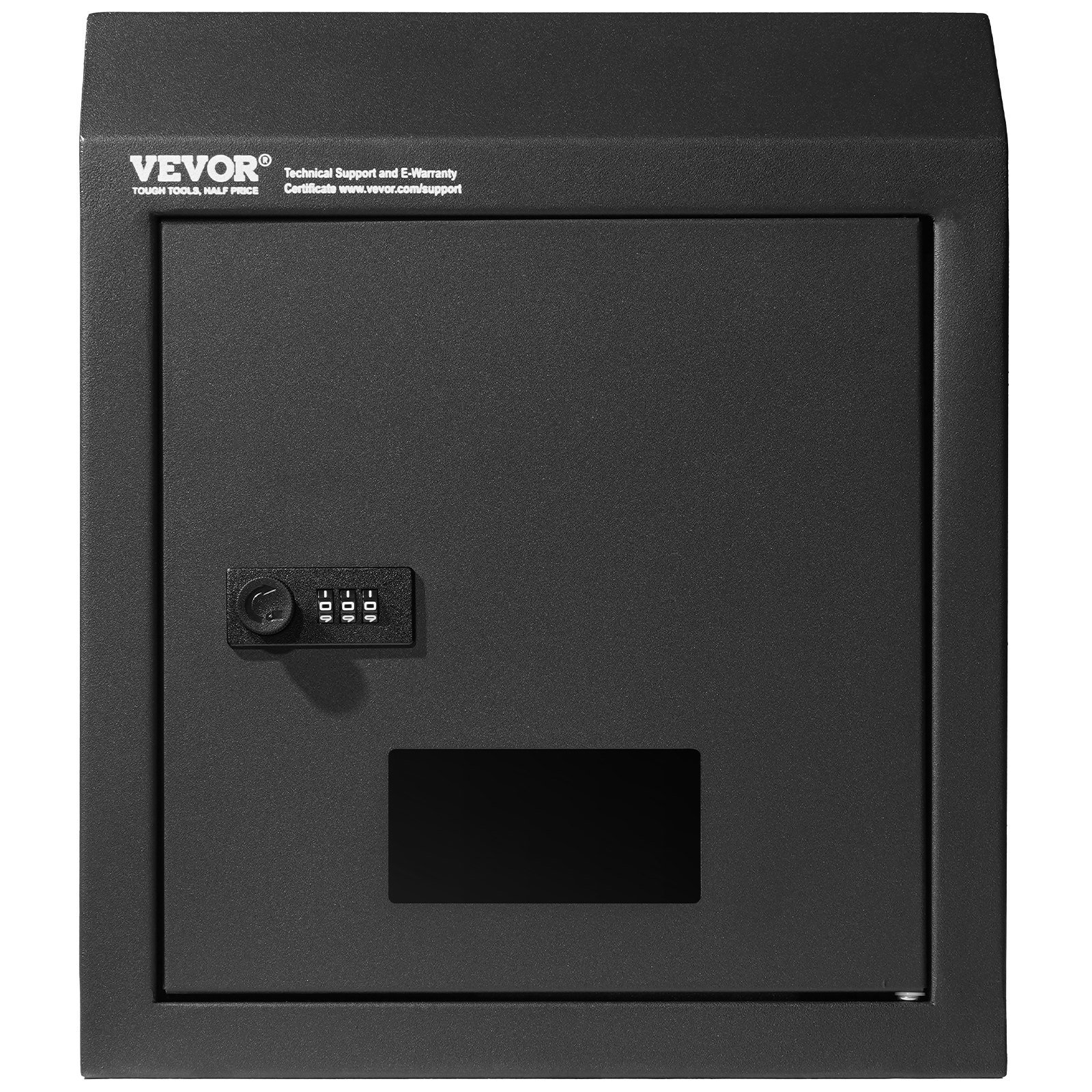 VEVOR Key Box for Doors, Robust Steel Mailbox for Doors with 30.5 cm Combination Lock, Mailbox, Black