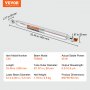 VEVOR CO2 Laser Tube CO2 Laserröhre  50 W, Professionelle Laserröhre 850 mm Länge CO2 Laser Röhre CO2 Glas Laser Tube für Laserschneiden Lasermarkieren Lasergravieren und Acrylschneiden usw.