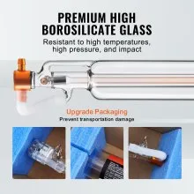 VEVOR CO2 Laser Tube CO2 Laserröhre  50 W, Professionelle Laserröhre 850 mm Länge CO2 Laser Röhre CO2 Glas Laser Tube für Laserschneiden Lasermarkieren Lasergravieren und Acrylschneiden usw.