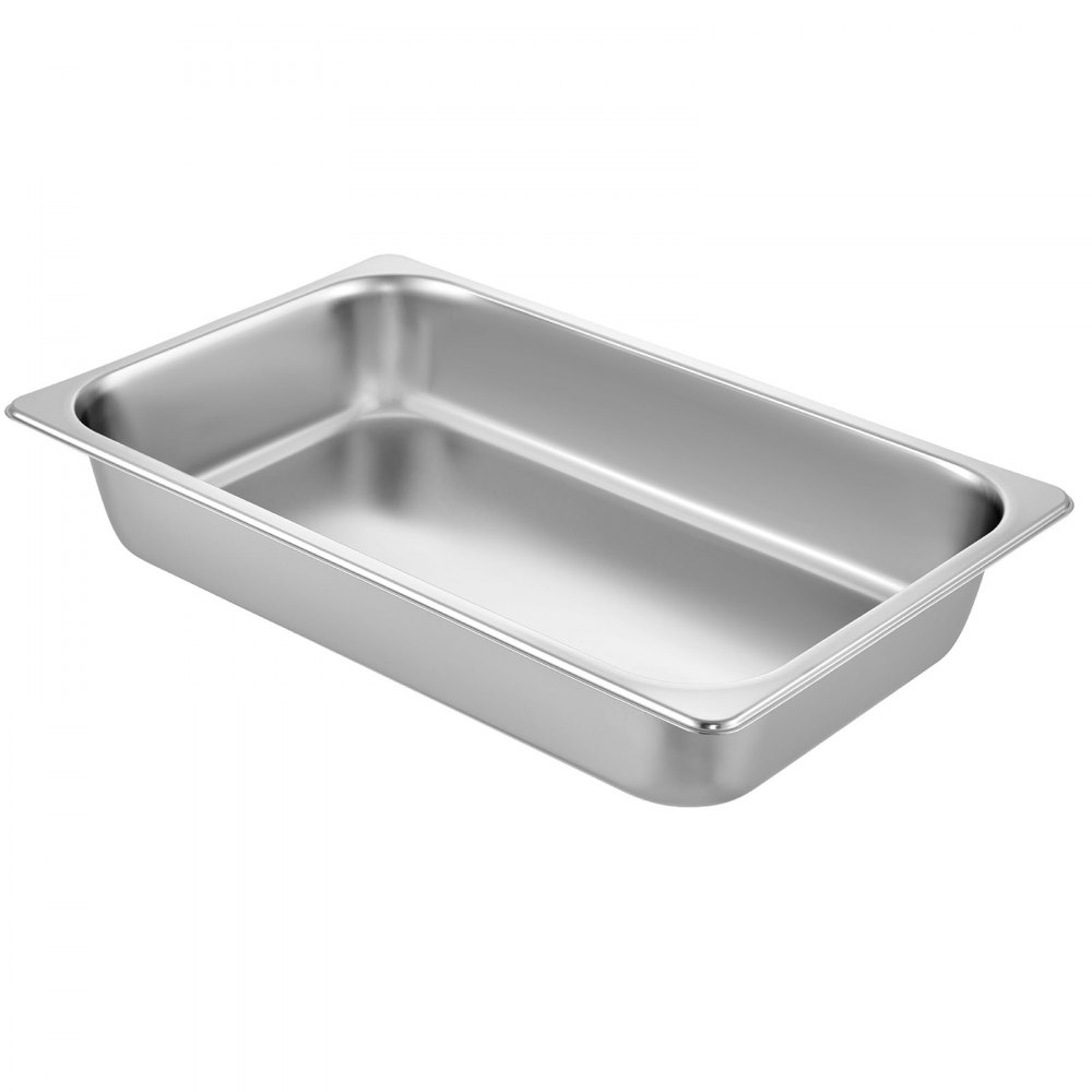 VEVOR Edelstahl Behälter 6 Stk. Speisebehälter Essens Behälter, Antihaft Teller, 537 x 330 x 90 mm kommerzieller Warmhaltebehälter für Speisen, Torten, Aufläufe, Hotelpfanne Tisch Food Pan