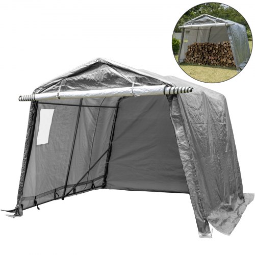 Zeltgarage Garagenzelt 2,4x2,4x2,3m Tragbares Gerätezelt Mit Pvc-fenster