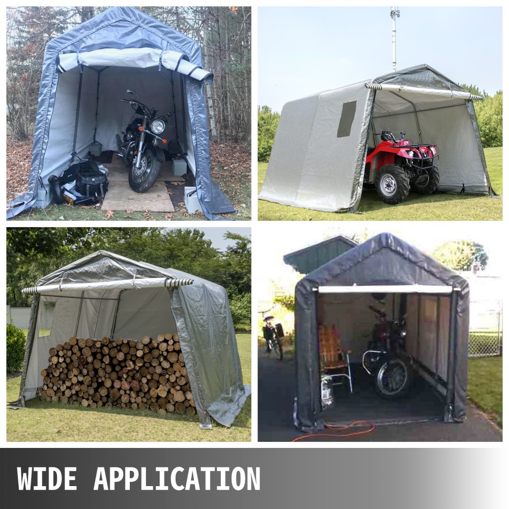 Zeltgarage Garagenzelt 2,4x2,4x2,3m Tragbares Gerätezelt Mit Pvc-fenster
