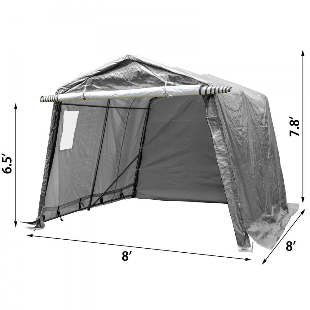 Zeltgarage Garagenzelt 2,4x2,4x2,3m Tragbares Gerätezelt Mit Pvc-fenster