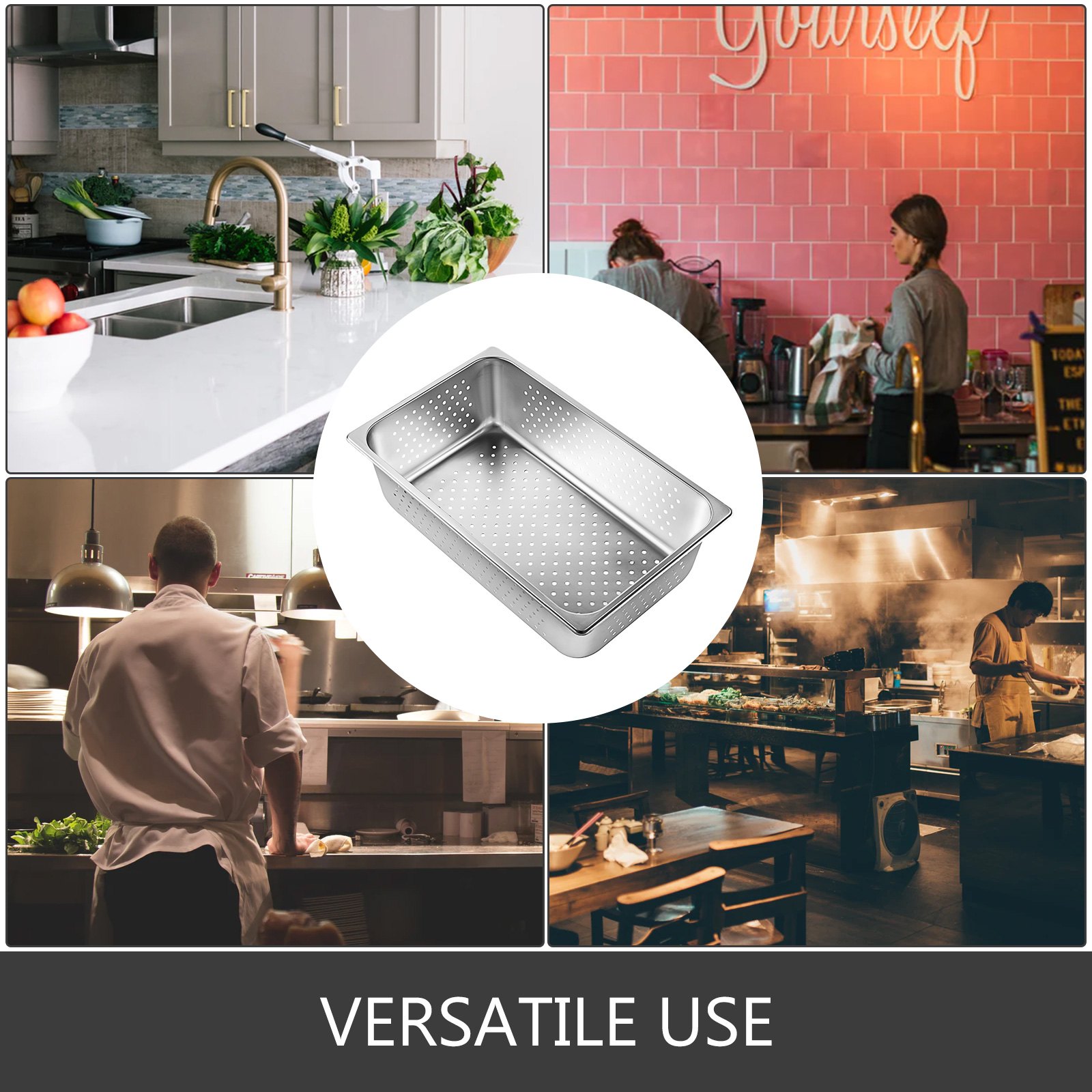 4x Gn-behälter 1/1 Gastronormbehälter Edelstahl Behälter Tief 150mm Gelocht