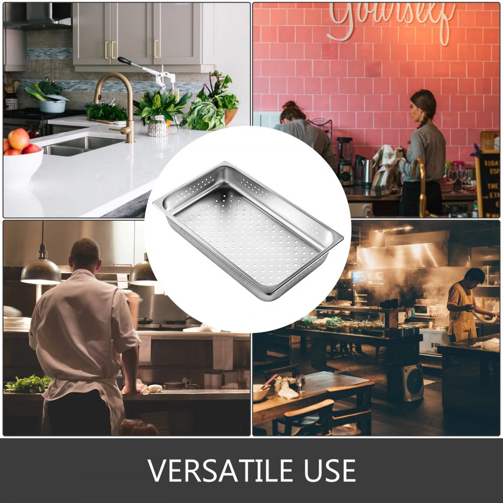 GN-Behälter 1/1 Gastronormbehälter Edelstahl Gastro Behälter 6 PCS gelocht