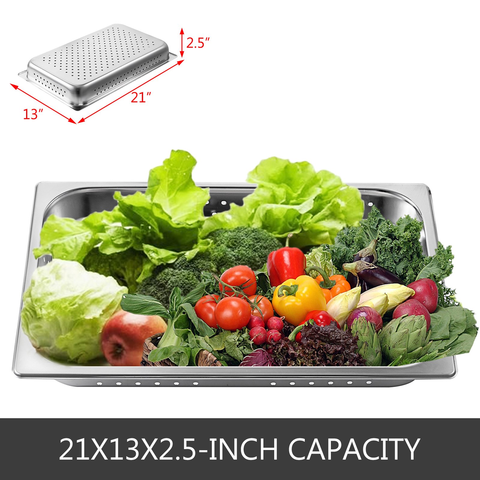 GN-Behälter 1/1 Gastronormbehälter Edelstahl Gastro Behälter 6 PCS gelocht