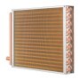 VEVOR Wärmetauscher Wasser-Luft, 45,72 x 50,8 cm mit 3-reihigen 9,53 mm Kupferanschlüssen, 242 Aluminiumlamellen Wärmetauscher für Holzöfen, Heizung und Kühlung im Wohnbereich und Warmluftheizung