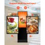 VEVOR digitaler Kundenstopper Werbedisplay Werbeaufsteller (Bildschirmgröße 109 cm), 2 K UHD LCD Bildschirm, 2 GB RAM & 32 GB ROM, Stand-Display mit WiFi USB Eingang Touchscreen-Anzeige