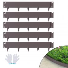 VEVOR Rasenkante 99 x 10,2 cm (5er-Set) Rasenkantenband aus Stahl Beeteinfassung Beetumrandung Mähkante Geeignet für Außengärten, Wege, Rasenflächen, Innenhöfe, Straßenränder und mehr Braun