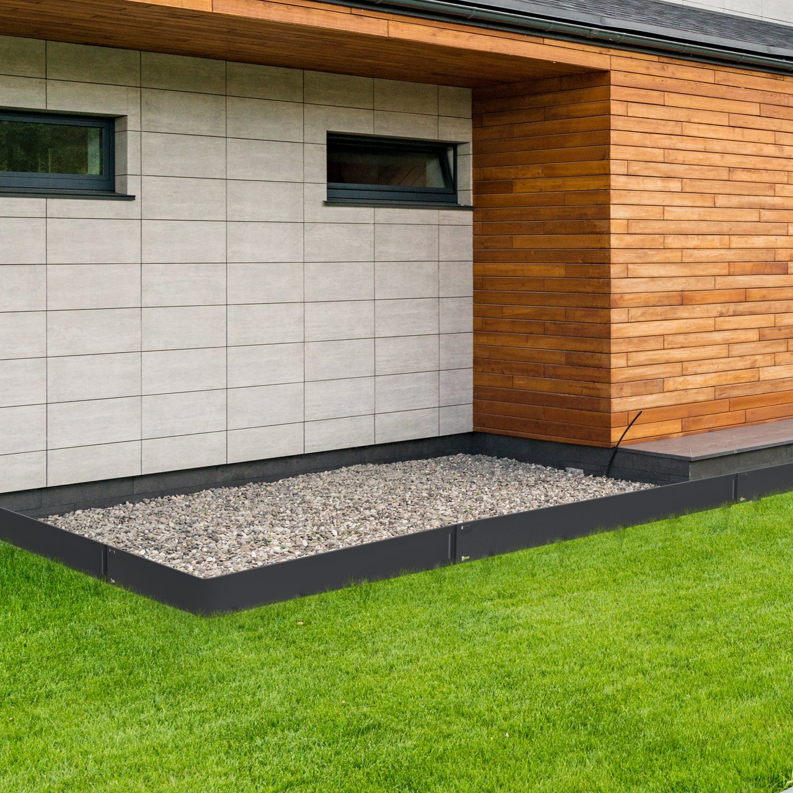 VEVOR Rasenkante 99 x 10,2 cm (5er-Set) Rasenkantenband aus Stahl Beeteinfassung Beetumrandung Mähkante Geeignet für Außengärten, Wege, Rasenflächen, Innenhöfe, Straßenränder und mehr