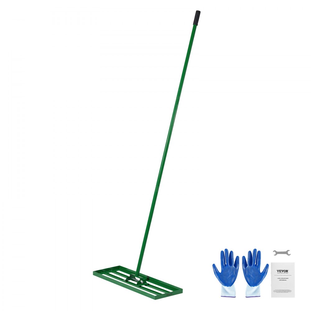 VEVOR Lawn Leveling Rake, 30"x10" Level Lawn Tool, Heavy-duty Lawn Leveler with 78" Steel Extended Handle, Yard Leveling Rake Suit for Garden, Golf Lawn, Farm
