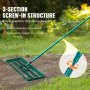 VEVOR Rasenrakel 760x254 mm Bodenplatte Levelawn-Werkzeug Aluminiumlegierung und Q235-Stahl Levelingrake 1981mm Stange Bodenplatte Golf Grass Levelawn zum Einebnen von Sand Erde Kompost und Moos