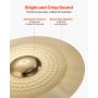 VEVOR Beckenset 4-teilig 254mm Splash 355mm HiHat 400mm Crash 505mm Ridebecken (10 14 16 20 Inches)