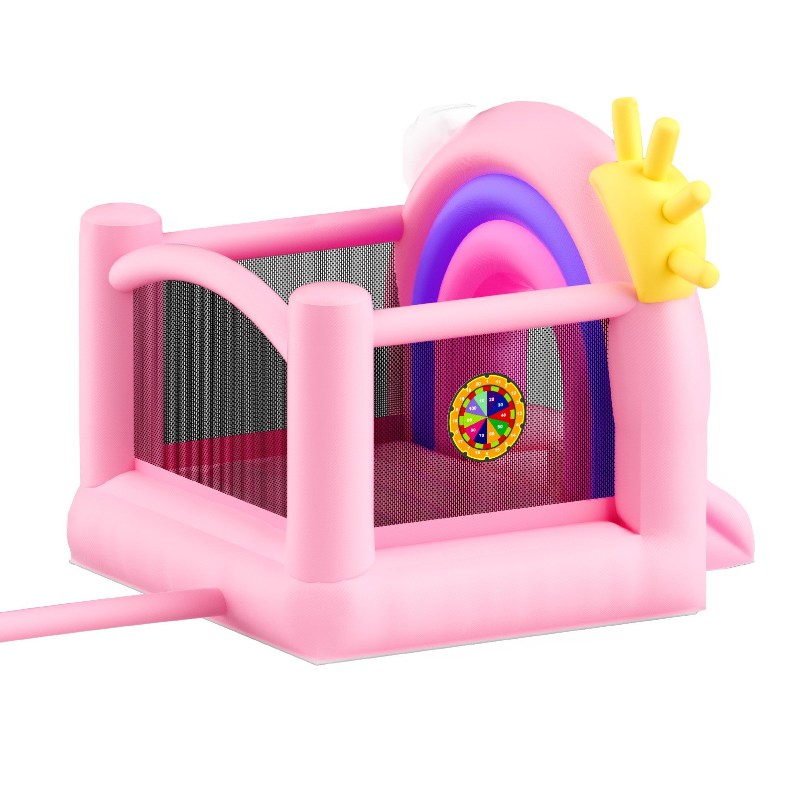 VEVOR Aufblasbares Hüpfburg, Indoor-/Outdoor-Spielhaus-Trampolin, Hüpfburg für Kinder mit Gebläse, Rutsche, Aufbewahrungstasche, 280 x 230 x 230 cm Hüpfburg für den Garten der Familie