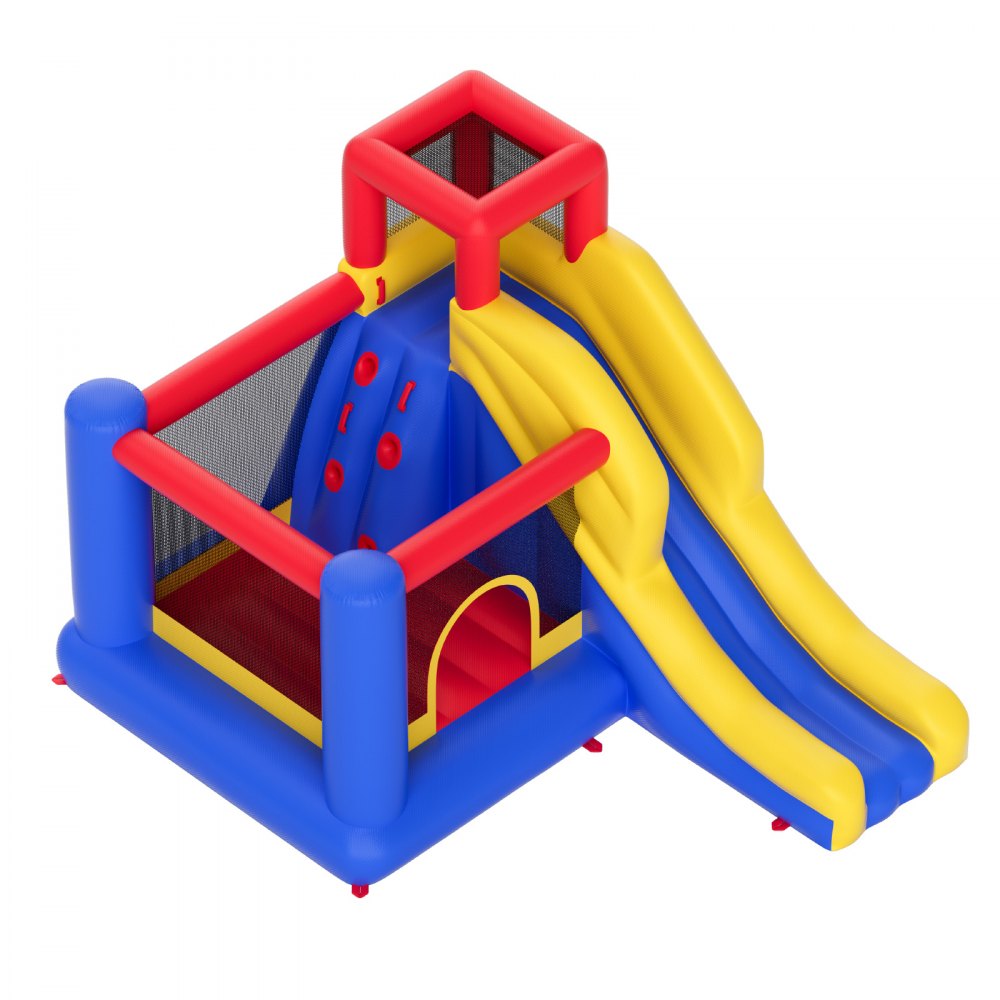 VEVOR Aufblasbares Hüpfburg, hochwertiges Spielhaus-Trampolin für den Außenbereich, Hüpfburg mit Gebläse, Rutsche und Aufbewahrungstasche, 340 x 260 x 230 cm Hüpfburg für den Garten der Familie