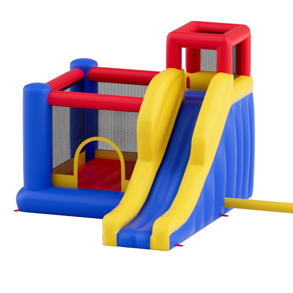 VEVOR Aufblasbares Hüpfburg, hochwertiges Spielhaus-Trampolin für den Außenbereich, Hüpfburg mit Gebläse, Rutsche und Aufbewahrungstasche, 340 x 260 x 230 cm Hüpfburg für den Garten der Familie