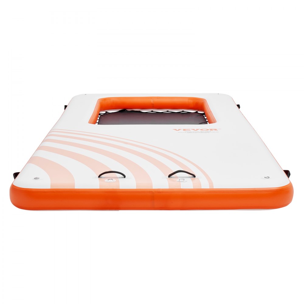 VEVOR Aufblasbares Schwimmdock 4,57x1,98m Dockplattform mit 1,21x 1,82m Trampolinnetzpool Wassermatte mit schwimmender Plattform und tragbarer Tasche und abnehmbarer Leiter zum Entspannen am Pool