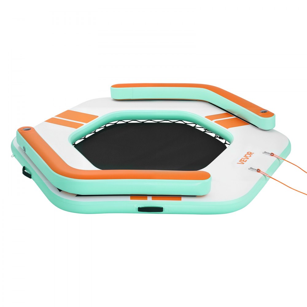 VEVOR Aufblasbares Schwimmdock, 2,6x2,6 m, Schwimmplattform mit Rutschfester Oberfläche, Tragetasche & Abnehmbarer Leiter, Schwimmende Insel, Wasserplattform für Pool, Strand & Meer, Blau