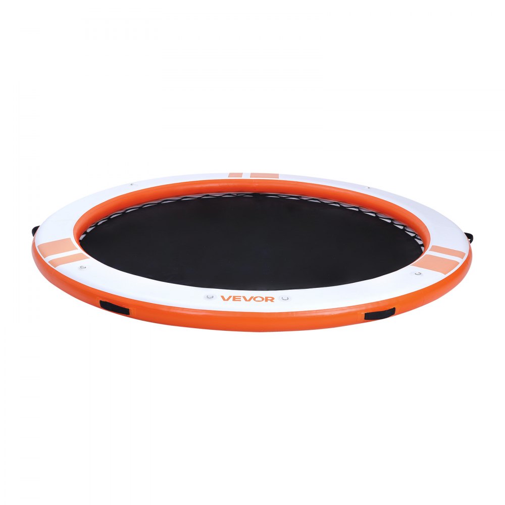 VEVOR Aufblasbares Schwimmdock, φ3,05 m, Schwimmplattform mit Rutschfester Oberfläche, Tragetasche & Abnehmbarer Leiter, Schwimmende Insel, Wasserplattform für Pool, Strand & Meer, Orange