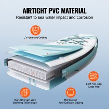 VEVOR Aufblasbares Stand-Up-Paddle-Board, 3352,8 x 838,2 x 152,4 mm PVC SUP-Paddleboard mit Board-Zubehör, Handytasche, Pumpe, Paddel, Reparaturset, Rucksack, Blau Paddle Set für Jungen & Erwachsene
