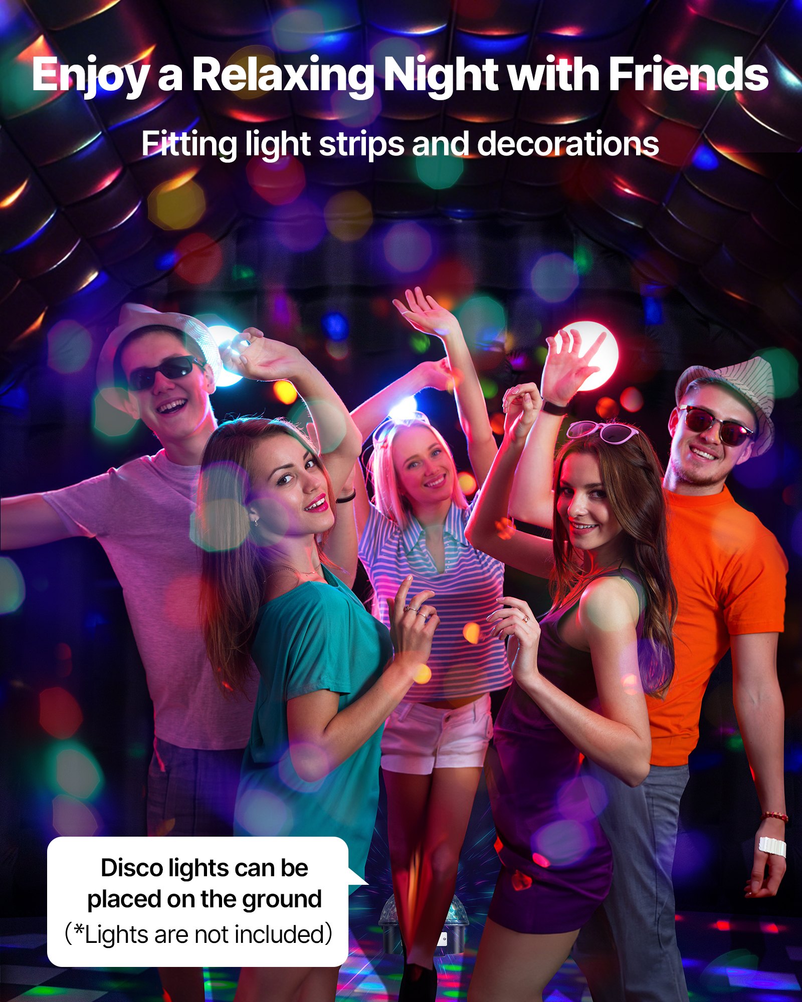 VEVOR Aufblasbares Partyzelt 5x4x3,8 m, Würfelzelt für Disco Nachtclub, Pavillon Hochzeitszelt mit 680W Gebläse, Sandsack, 2 Fenster für Veranstaltungen, Geburtstag, Hochzeit, Schwarz