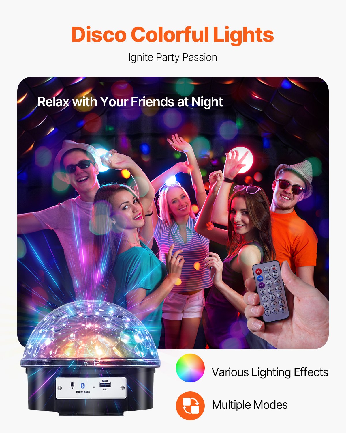 VEVOR Aufblasbares Nachtclub-Partyzelt, 5,9 x 4,2 x 3,6 m, mit Beleuchtung